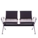 Ver imagem 3 de Cadeira Longarina Aço Inox com Estofado 2 Lugares