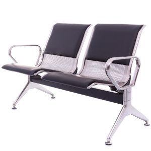 Cadeira Longarina Aço Inox com Estofado 2 Lugares