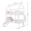 Ver imagem 3 de Beliche Casinha Solteiro Slim Rb com Kit Escada/escorregador e Grade de Proteção Madeira Maciça