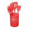 Kit 5 Utensílios P/ Confeitaria de Silicone C/ Suporte Red - 1