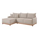 Ver imagem 3 de Sofá Linho 3 Lugares 264cm com Chaise Lado Esquerdo Barra Bege Cru/Paçoca