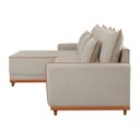 Ver mais imagens de Sofá Linho 3 Lugares 264cm com Chaise Lado Esquerdo Barra Bege Creme/Paçoca
