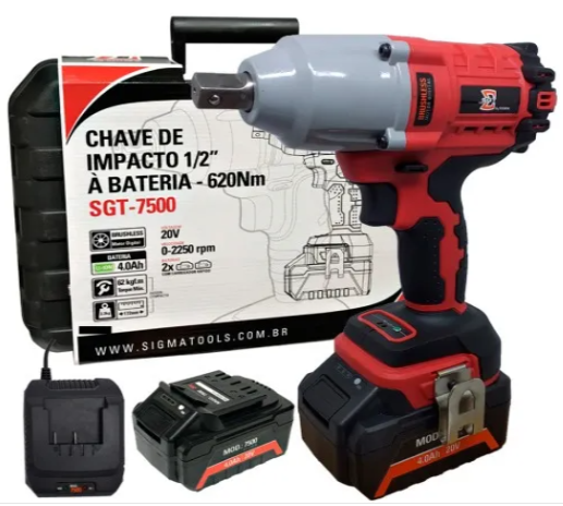 Sgt7500 Chave de Impacto 1/2" a Bateria 620nm 20v4ah Liio - 2