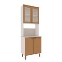 Ver imagem 1 de Torre Quente 80cm C/ Portas de Vidro e Nicho P/ Microondas Cor:branco Fosco/ Teka Soho