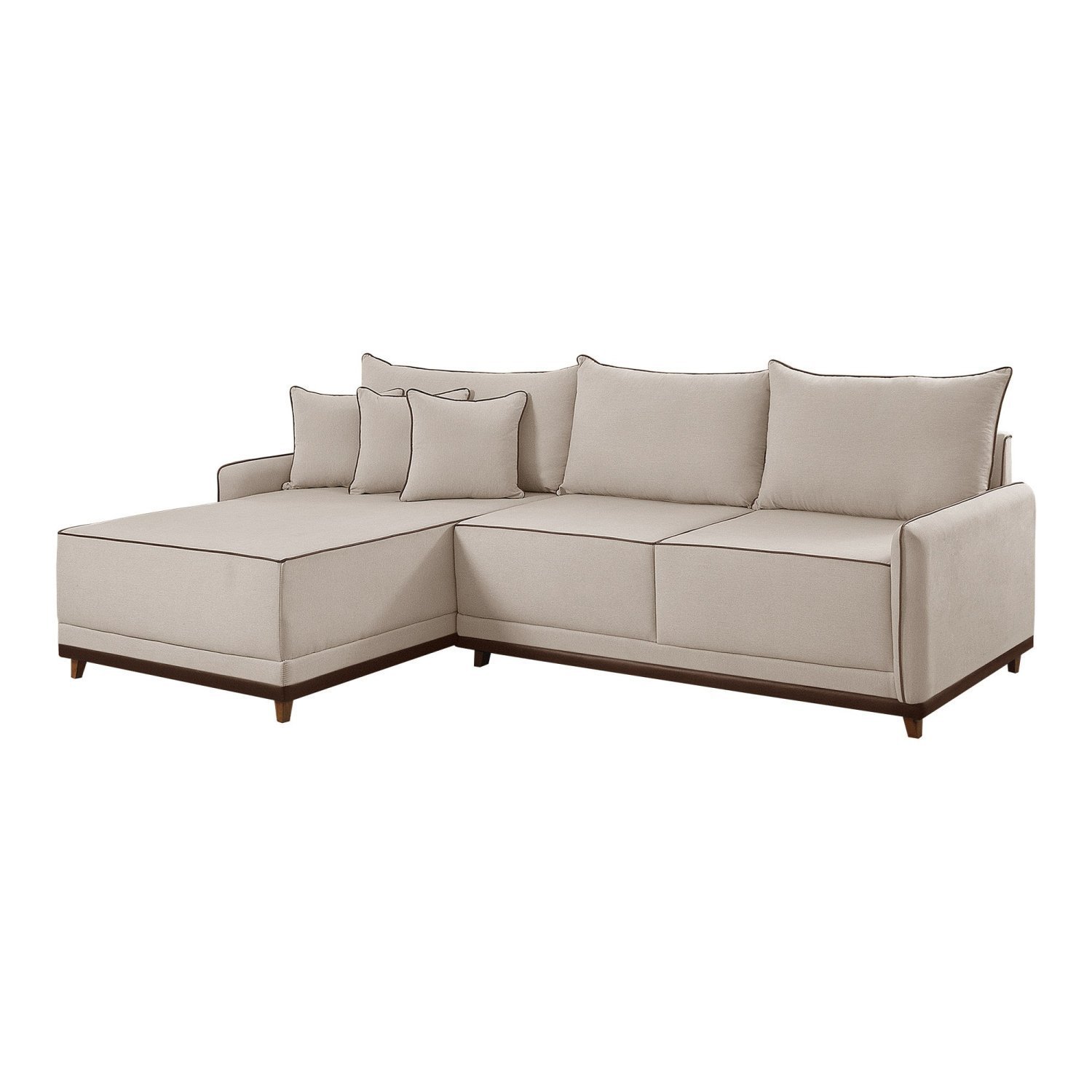 Sofá Linho 3 Lugares 264cm com Chaise Lado Esquerdo Barra - 3