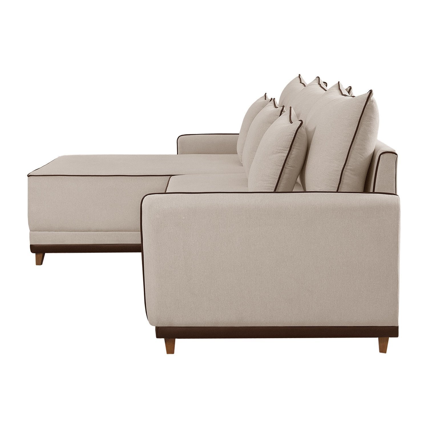 Sofá Linho 3 Lugares 264cm com Chaise Lado Esquerdo Barra - 8