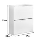 Ver imagem 2 de Sapateira Armário Organizador Basculante 12 Pares 2 Portas:branco