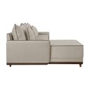 Ver imagem 7 de Sofá Linho 3 Lugares 264cm com Chaise Lado Esquerdo Barra Bege Creme/Marrom