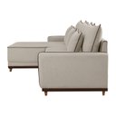 Ver mais imagens de Sofá Linho 3 Lugares 264cm com Chaise Lado Esquerdo Barra Bege Creme/Marrom