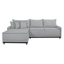 Ver imagem 5 de Sofá Linho 3 Lugares 264cm com Chaise Lado Esquerdo e Kit USB Barra Branco Gelo/Preto
