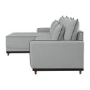Ver mais imagens de Sofá Linho 3 Lugares 264cm com Chaise Lado Esquerdo e Kit USB Barra Branco Gelo/Preto