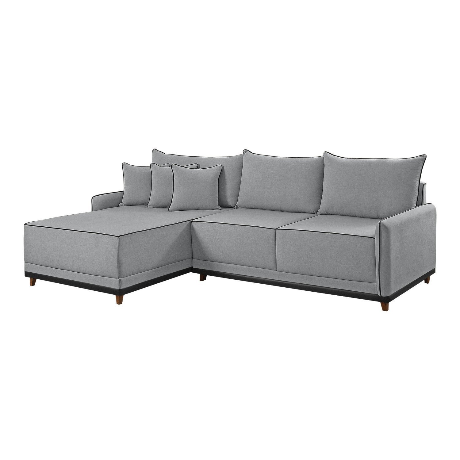 Sofá Linho 3 Lugares 264cm com Chaise Lado Esquerdo e Kit Usb Barra - 3