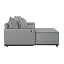 Ver imagem 7 de Sofá Linho 3 Lugares 264cm com Chaise Lado Esquerdo e Kit USB Barra Cinza/Preto