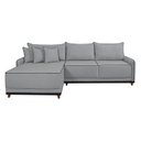 Ver imagem 5 de Sofá Linho 3 Lugares 264cm com Chaise Lado Esquerdo e Kit USB Barra Cinza/Preto