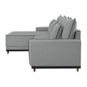 Ver mais imagens de Sofá Linho 3 Lugares 264cm com Chaise Lado Esquerdo e Kit USB Barra Cinza/Preto