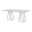 Ver imagem 1 de Mesa de Jantar Milão Retangular Off White com Base Metal Champanhe 2 M