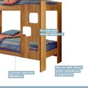 Ver imagem 4 de Beliche Infantil/Juvenil 100% MDF com Prateleira July