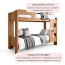 Ver imagem 4 de Beliche Infantil/Juvenil 100% MDF com Prateleira July Branco/Amadeirado