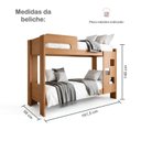 Ver imagem 7 de Beliche Infantil/Juvenil 100% MDF com Prateleira July Branco/Amadeirado