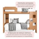 Ver imagem 2 de Beliche Infantil/Juvenil 100% MDF com Prateleira July Branco/Amadeirado