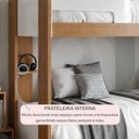 Ver imagem 5 de Beliche Infantil/Juvenil 100% MDF com Prateleira July Branco/Amadeirado