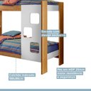 Ver imagem 5 de Beliche Infantil/Juvenil 100% MDF com Prateleira July