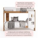 Ver imagem 2 de Beliche Infantil/Juvenil 100% MDF com Prateleira July Branco/Amadeirado