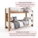 Ver imagem 4 de Beliche Infantil/Juvenil 100% MDF com Prateleira July Branco/Amadeirado