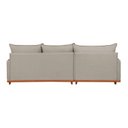 Ver imagem 6 de Sofá Linho 3 Lugares 264cm com Chaise Lado Esquerdo e Kit USB Barra Bege Creme/Marrom