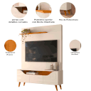 Ver imagem 2 de Home Theater para TV de até 55" Polegadas 3 Portas Polli Cinamomo/Off White