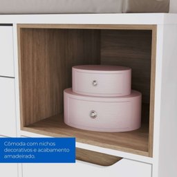 Cômoda Infantil Retrô 100% Mdf Porta 4 Gavetas Zara - 7 Cômoda Infantil Retrô 100% Mdf Porta 4 Gavetas Zara - 7