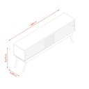 Ver imagem 3 de Rack Francis 1.80 Cm Bancada P/ Sala Tv 75" Ripado Pés Palito Naturale/ Off White