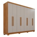 Ver imagem 3 de Guarda-Roupa Casal 8 Portas 4 Gavetas com Pés França Espresso Móveis Off White/Cinamomo