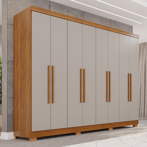 Guarda-Roupa Casal com Pés 8 Portas 4 Gavetas França Espresso Móveis