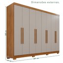 Ver imagem 4 de Guarda-Roupa Casal 8 Portas 4 Gavetas com Pés França Espresso Móveis Off White/Cinamomo