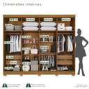 Ver imagem 6 de Guarda-Roupa Casal 8 Portas 4 Gavetas com Pés França Espresso Móveis Off White/Cinamomo