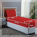 Ver imagem 2 de Conjunto Lençol Cama Solteiro 2 Peças 400 Fios com Elástico e Fronha Toque Macio:vermelho
