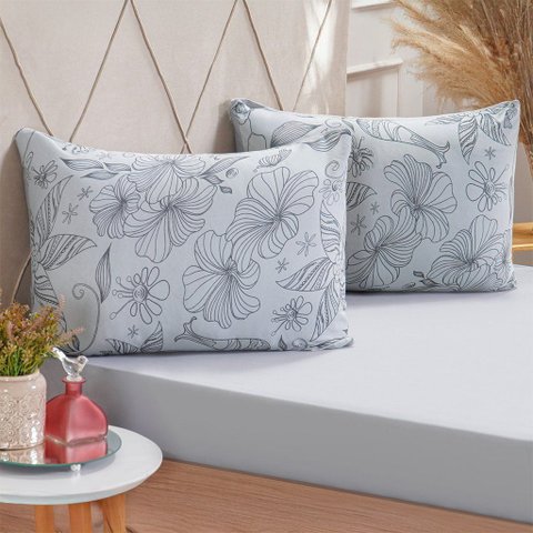 Jogo de Cama King Dreams Malha 100% Algodão 193x203x35cm Cinza