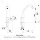 Ver imagem 5 de Torneira Incepa Cozinha Mesa Bica Movel Zip Cromada e Arejador B5008i9cr3