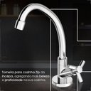 Ver imagem 6 de Torneira Incepa Cozinha Mesa Bica Movel Zip Cromada e Arejador B5008i9cr3