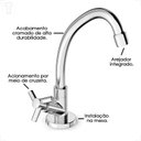 Ver imagem 4 de Torneira Incepa Cozinha Mesa Bica Movel Zip Cromada e Arejador B5008i9cr3