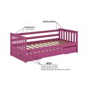 Ver imagem 4 de Bicama Infantil Mission em Madeira Maciça/MDF Rosa