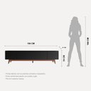 Ver imagem 3 de Rack para TV até 75 Polegadas MDF 184cm Pés em Madeira Maciça Flynt Preto Touch/Natural