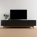 Ver imagem 6 de Rack para TV até 75 Polegadas MDF 184cm Pés em Madeira Maciça Flynt Preto Touch/Natural