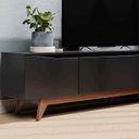 Ver mais imagens de Rack para TV até 75 Polegadas MDF 184cm Pés em Madeira Maciça Flynt Preto Touch/Natural