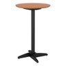 Mesa Bistrô Rendonda Alta Torneada em Madeira Maciça Preta com Natural Acetinado - 1