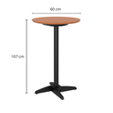 Ver imagem 5 de Mesa Bistrô Rendonda Alta Torneada em Madeira Maciça Preta com Natural Acetinado