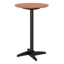 Ver imagem 1 de Mesa Bistrô Rendonda Alta Torneada em Madeira Maciça Preta com Natural Acetinado