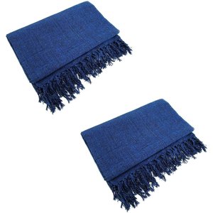 Kit 2 Mantas para Sofá Tipo Manta Capa de Sofá 2,40 X 1,80 Várias Cores:azul Mesclado