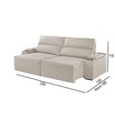 Ver imagem 3 de Sofá 3 Lugares Retrátil e Reclinável M-180 Martins Veludo Creme